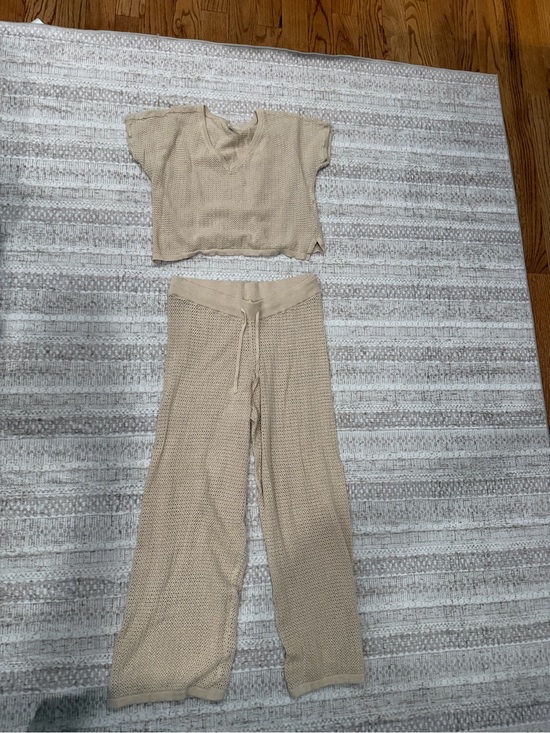Pact Other - Pact Beige Knit Lounge Set - Top & Pants